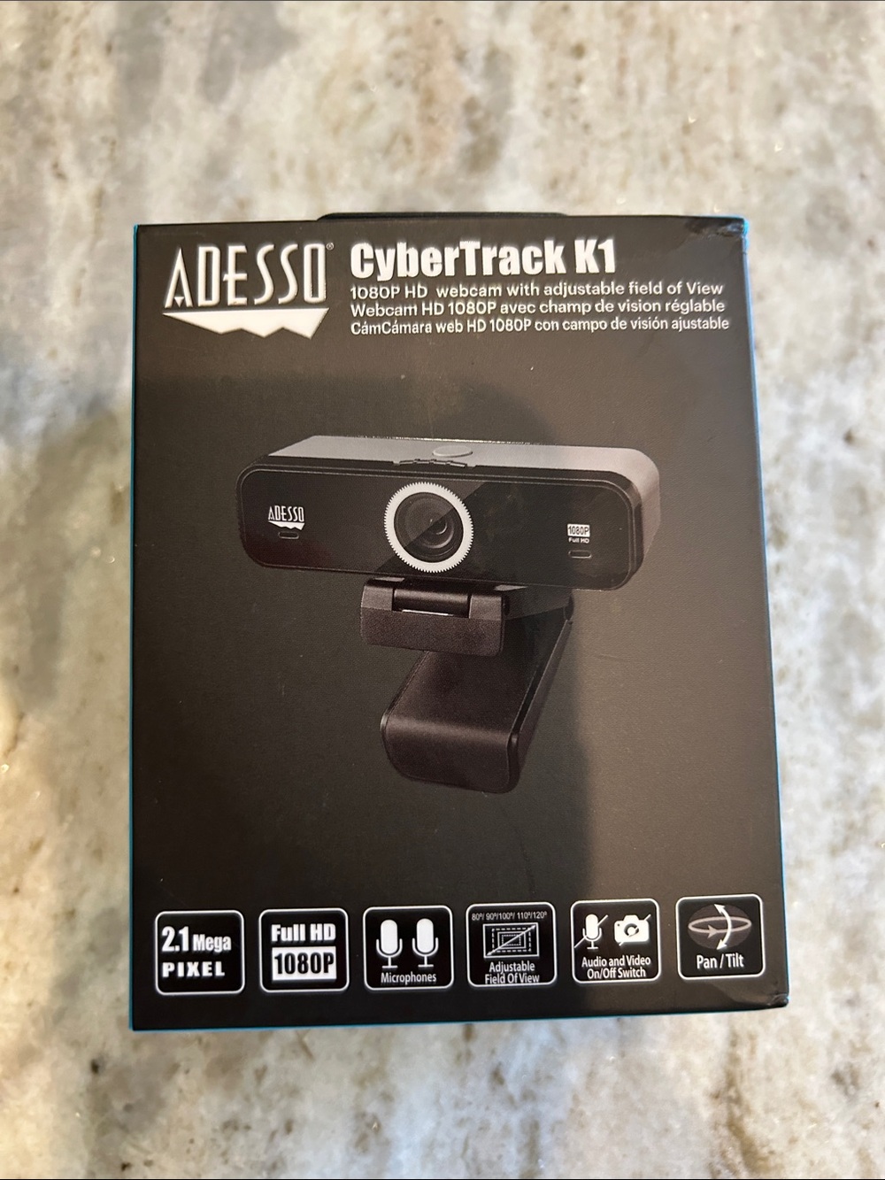 Adesso CyberTrack K1 1080P Webcam - Black